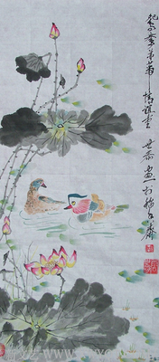 唐世恭作品《鸳鸯并蒂 情谊重》